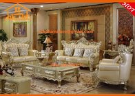 Fancy antique royal luxury new model golden wooden sofa set designs