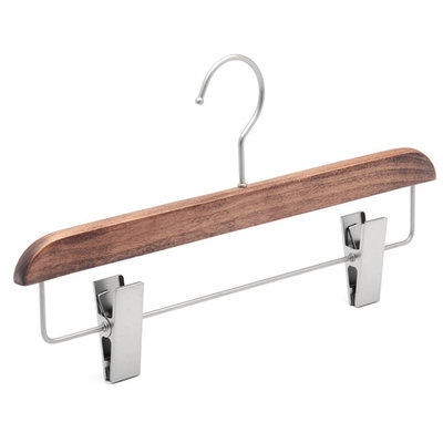 China Luxury  high quality beech wood pants hanger with retro color supplier