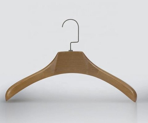 China Luxury Brand Thick Import Beech Coat Hanger supplier