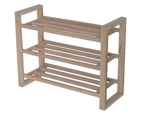 China High Quality 3 Tiers Shoe Shelf Durable Wood Slatted Storage Shoe Rack For Hotel supplier