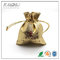 Golden Satin Jewelry Pouch 7*8cm , Drawstring Jewelry Bags Button Closure supplier