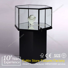China Mordern Titanium Alloy Glass Display Showcase,Glass Jewelry Display Cabinet supplier