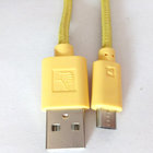 USB 2.0 AM, Micro USB M, gold flash, nickel-plated, 1m, pvc jacket+braid, bare copper,