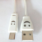 Smile face lighting Micro USB cable, RoHS. UL certificate
