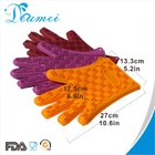 Orange Color Eco-friendly Five Fingers Silicone Oven Mitt Glove