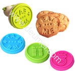 FDA Gift Box,Eat Me,Diamond Design Food Grade Silicone Cookie Stamp Set With Wooden Handle