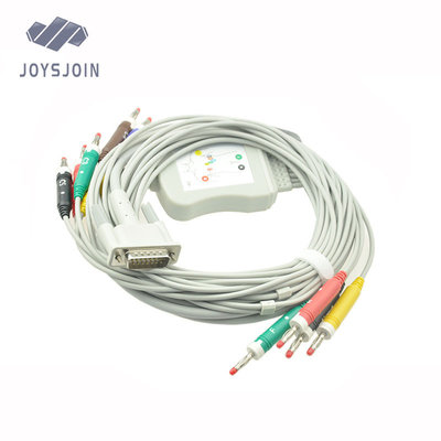 China HP 10 lead ,ekg cable with leadwires 4.0mm/3.0mm pin supplier