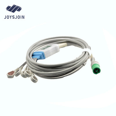 China Fukuda Denshi  5 lead ECG Cable with leadwires TPU material patient cable for ecg machine supplier
