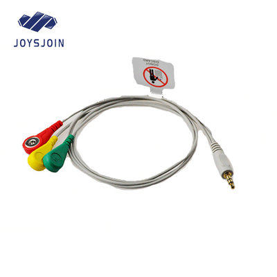 China earphone connector  holter 3lead/5lead snap wires ,AHA TPU material patient cable for ecg machine supplier