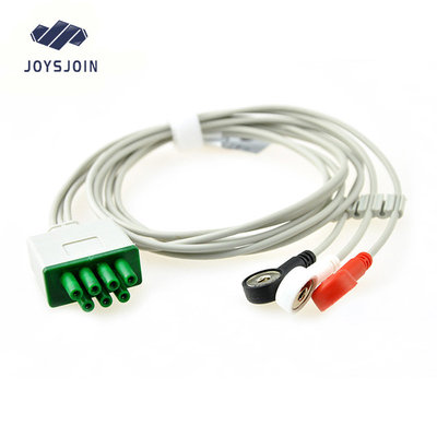 China compatible Mindray EY6502B  holter 3-lead snap wires  ,AHA TPU material patient cable for ecg machine supplier