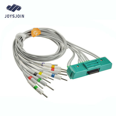China Nihon Kohden ekg with 10 lead cable with leadwires banana 4.0/din 3.0, 2.8m supplier