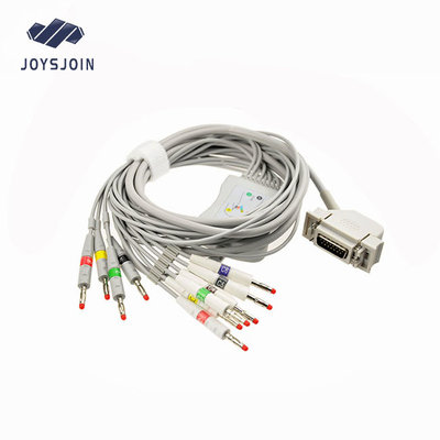 China Siemens 10 lead ekg cable with banana 4.0mm/3.0mm plug end electrodes 4.7K resistor supplier