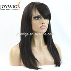 Human Hair Full Lace Wig With Bangs Natural Color Korean Wigs paypal acceptable
