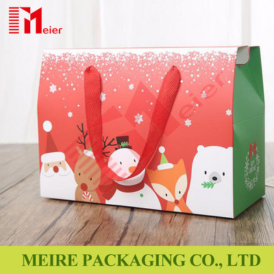 China Made in China big size Ptinting Christmas candy take away with rope handle supplier