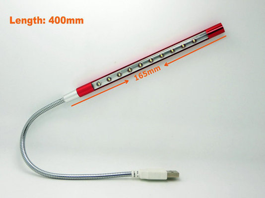 China Mini Portable Flexible 10 LEDs USB LED Reading Lamp supplier