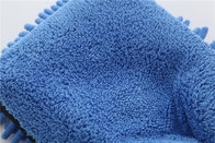 Blue color microfiber plush chenille car cleaning detailing house cleaning wash mitts/gloves