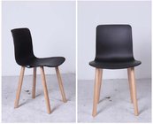 pp seat wood legs italian design plastic chair