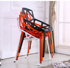 colorful metal legs plastic dining chair