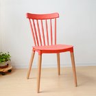 wood legs colorful plastic chair outdoor or indoor plastic Windsor chair