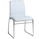 chromed legs leather dining chair