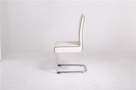 Z shape chromed white pu dining chair