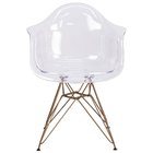 Transparent Side Chair with Gold Base