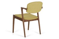 Green Tea Fabric wooden dining chair