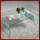 bent glass clear rectangular fancy coffee table
