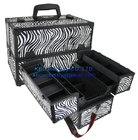 Zebra Makeup Case with Dividers and Strap