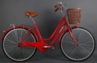 Made in China Cheap price steel colorful 26 OL city bicicle for lady  with Shimano 7 speed with pvc basket