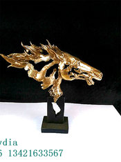 China Abstract Horse Head Painted in Copper Made by Special Resin Collection Furniture Decoration supplier