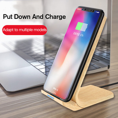 China QI 2 coil vertical wood grain 10W wireless fast charge, Apple iPhoneX max mobile phone wireless charger supplier
