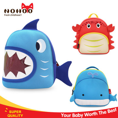China 3D Cartoon Blue Shark Backpacks For Kids OEM / ODM Available NH024 supplier