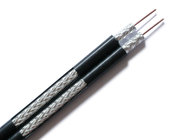 China RG6 Direct Burial Coaxial Cable 18 AWG CCS 60% AL Braid PVC, Dual Coaxial Cable manufacturer
