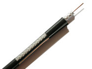 China 75 Ohm RG11 Quad Shield Coaxial Cable 60% and 40% AL Braiding with Messenger Black manufacturer