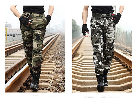 China Military Camouflage Pants For Field Training , Camo Cargo Pants For Men supplier