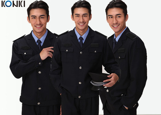 China Black Two Pockets Security Officer Jackets For Security Guards supplier