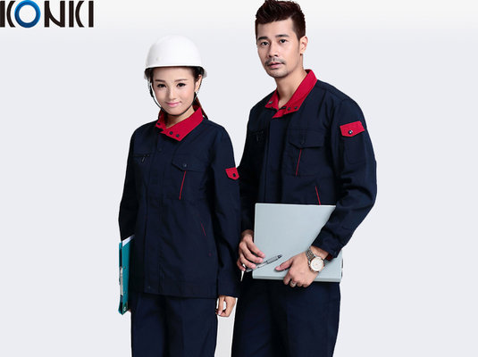 China Contrast Color Industrial / Factory Workwear Sets 100% Cotton Mens Workwear supplier