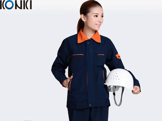China Orange Collar Cool Work Uniforms / Workwear Uniform Hi Vis Safety For Engineers supplier