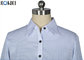 Modern Corporate Office Uniforms Ladies / Blue And White Stripe Shirt supplier