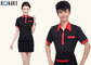 Red And Black Color Restaurant Shirts Uniforms For Waitresses supplier