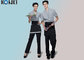 Trendy Restaurant Uniforms For Restaurant Staff / V Neck Shirt And Pants supplier
