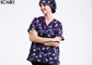 V Neck Printing Medical Scrubs Uniforms Uniforms Short Sleeve Tee supplier