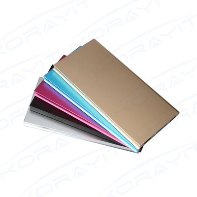 8000mAh Book Shape Slim Portable Power Bank, Aluminium Alloy Polymer Battery Phone Charger