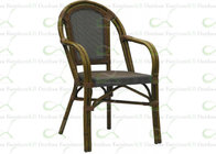 Outdoor Dining Chairs Synthetic Bamboo & Textilene Mesh Commercial Outdoor Chair