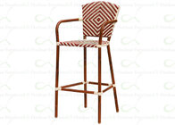 Outdoor Aluminum Bamboo Bar Chairs in Red for Alfresco Catering