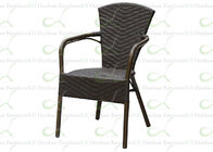Outdoor Rattan Chairs HDPE Resin Wicker Bamboo Chairs for Restaurant Black