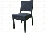 Outdoor Dining Chairs Black Color Resin Wicker Furniture for Restaurant