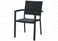 Outdoor Dining Chairs Black Color Outdoor Resin Wicker Chairs for Starbucks