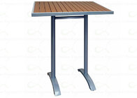 Outdoor Bar Tables Rectangular High Top Table with Straight Legs Aluminum Bases